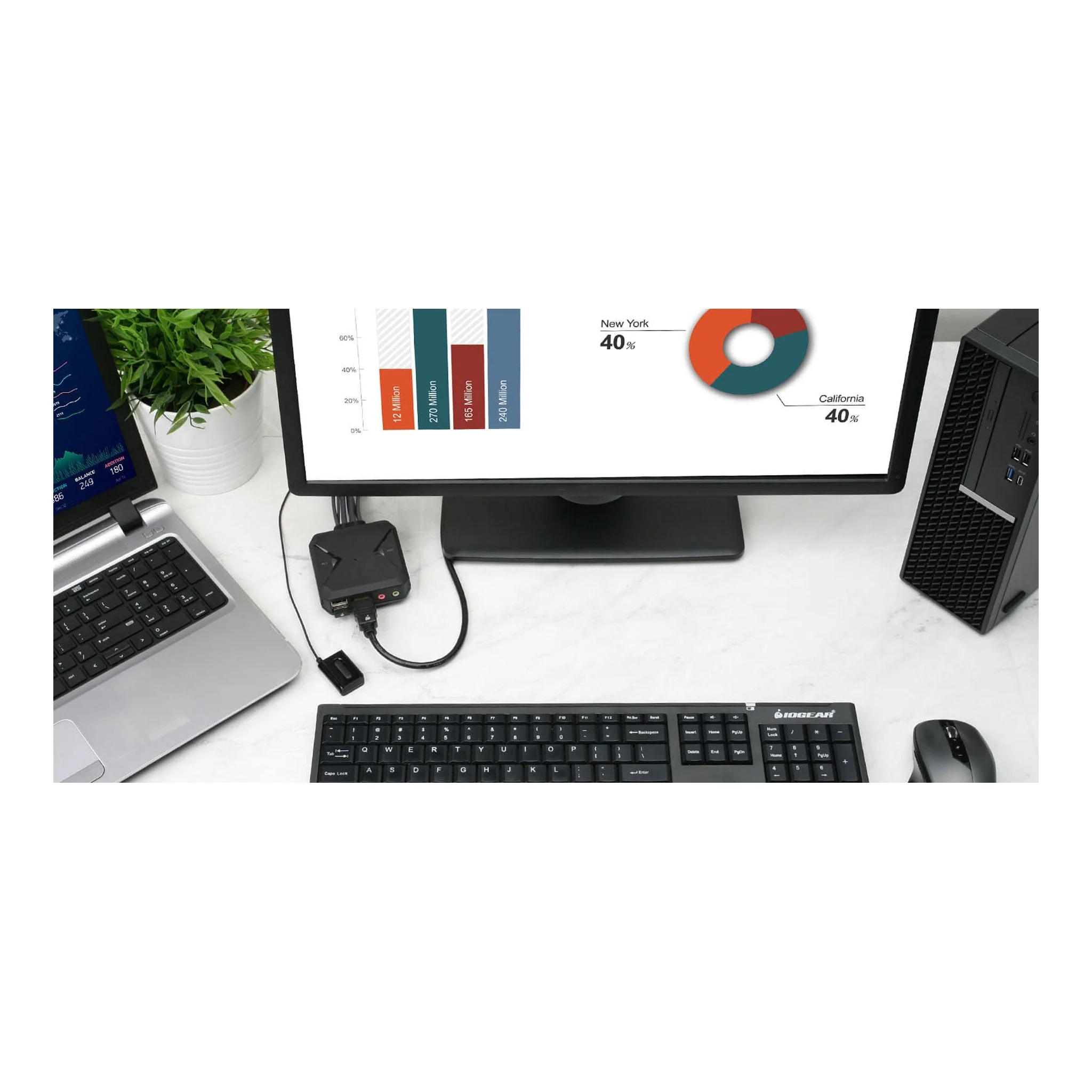 IOGEAR GCS92HU 2-Port 4K KVM Switch with HDMI USB and Audio Connections - Image 5
