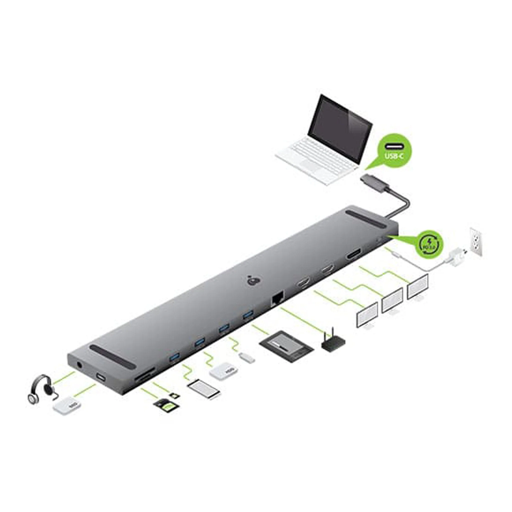 IOGEAR GUD3C4K3 Dock Pro USB-C Triple HD Dock with PD 3.0 - Image 4