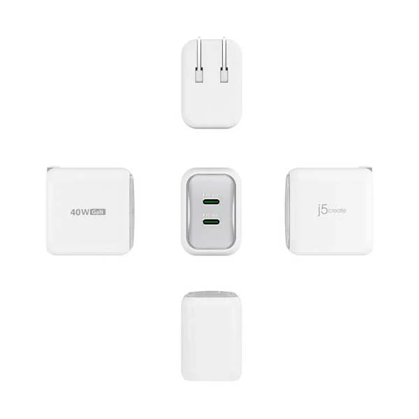 j5create 40W GaN USB-C 2-Port Mini Charger | Fast Charging | JUP2540W - Image 2