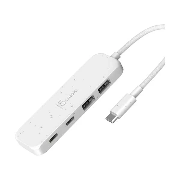 j5create Eco-Friendly USB-C to 4-Port Hub (2x USB-C, 2x USB-A) | 10Gbps Gen 2 | JCH342EW