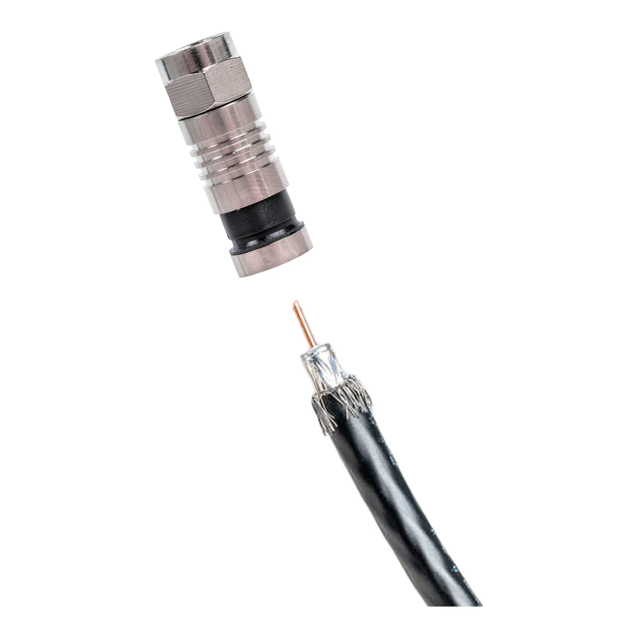 Jonard Tools RG6 75Ω F-Type Nickel Compression Connector - 1ea - Image 2