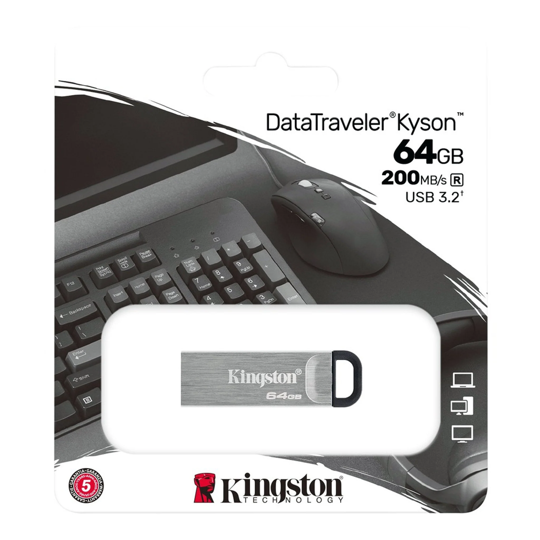 Kingston DTKN/64GB DataTraveler Kyson 64GB USB 3.2 (Gen 1) Type A Flash Drive - Image 3