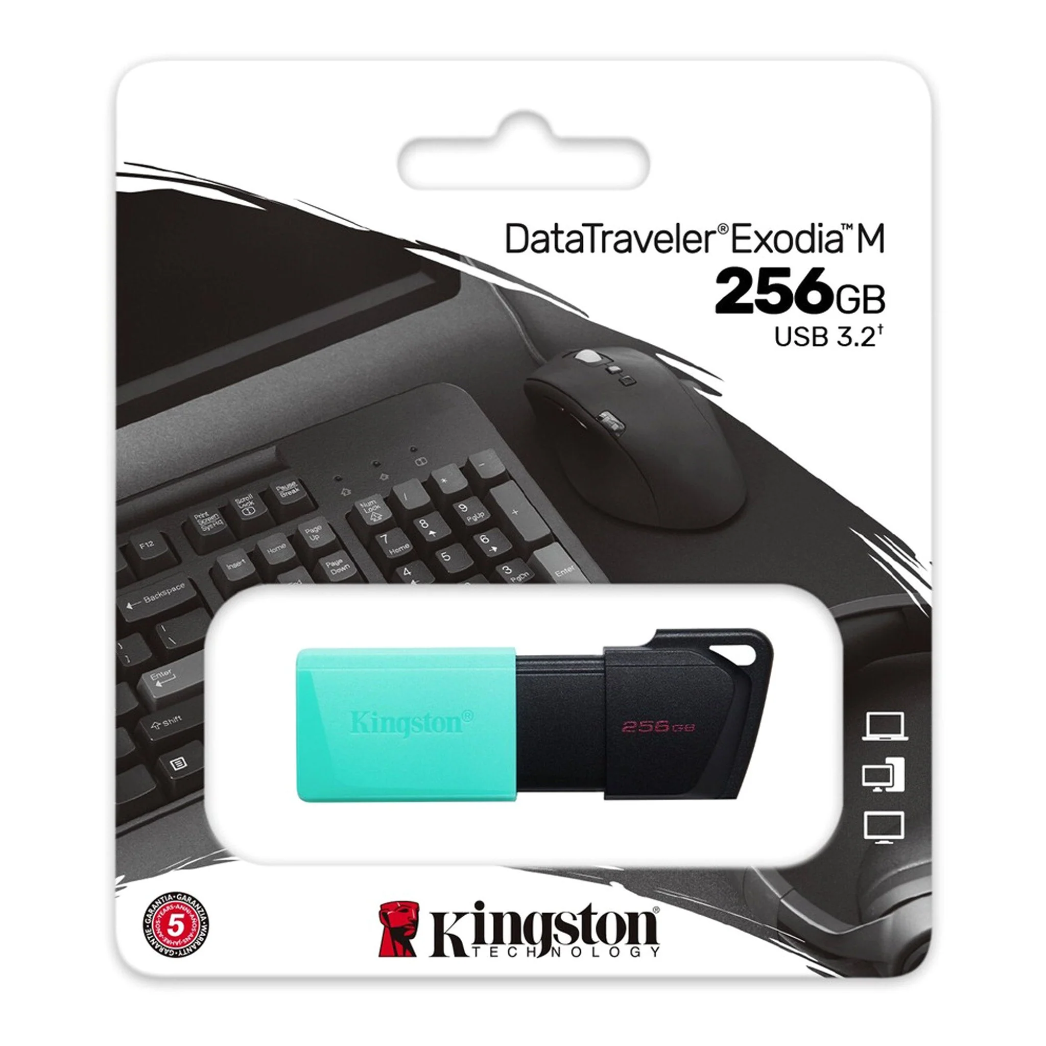 Kingston DTXM/256GB USB 3.2 DataTraveler Exodia M Flash Drive - 256GB - Teal/Black - Image 4