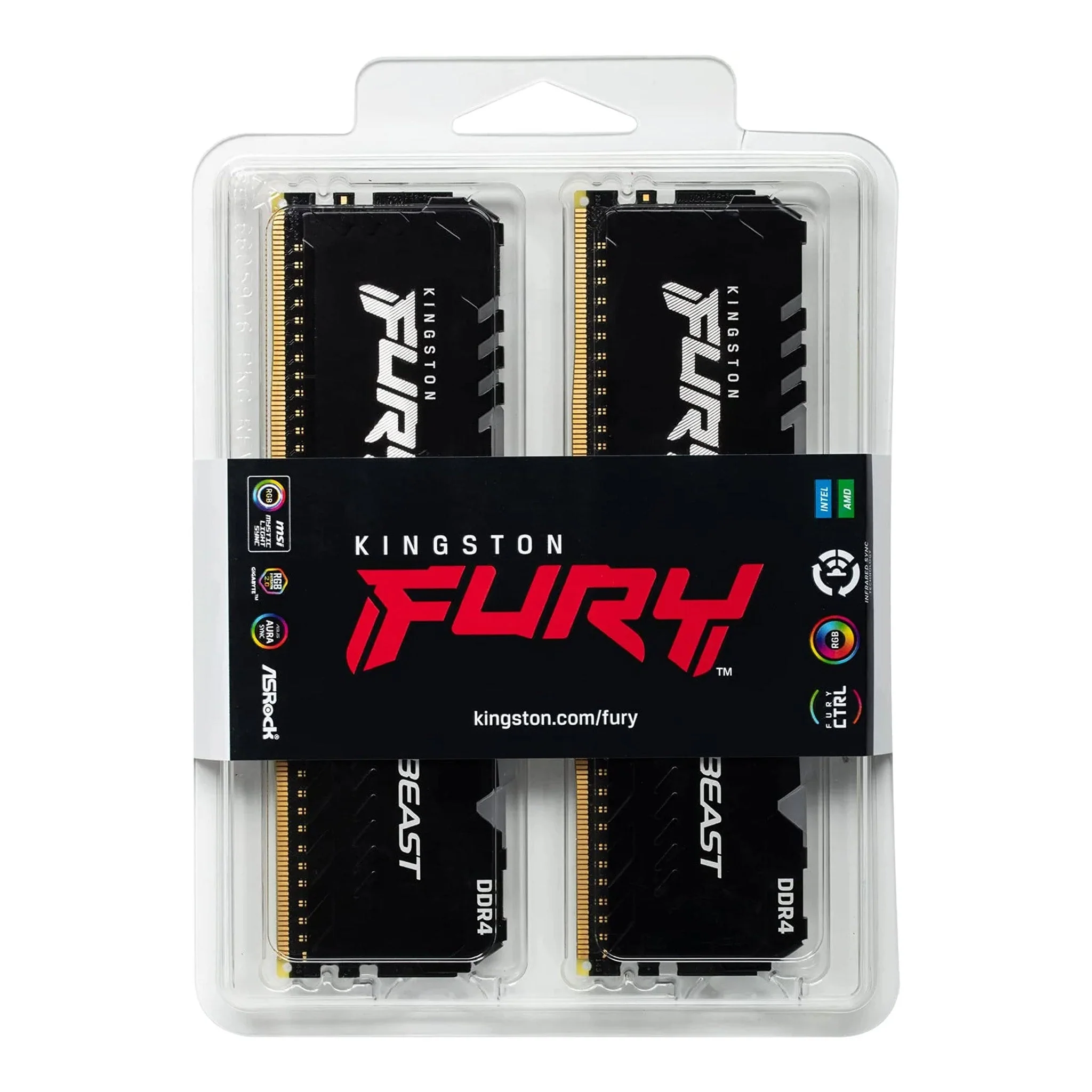 Kingston KF432C16BBAK2/32 32GB (2x16GB) DDR4-3200 CL16 288-Pin FURY Beast Memory Kit - Image 3
