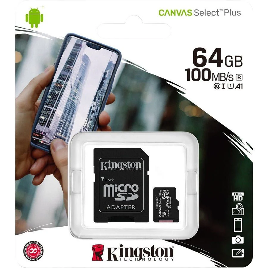 Kingston SDCS2/64GB 64GB Class 10 Canvas Select Plus microSD Memory Card with Android A1 Performance Class - Image 2