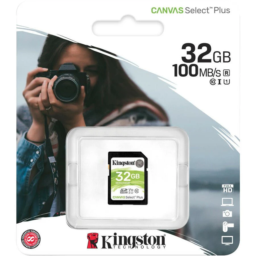 Kingston SDS2/32GB 32GB Canvas Select Plus Class 10 UHS-I SD Memory Card