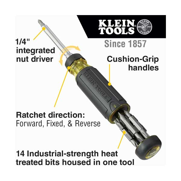 Klein Tools 32305 15-in-1 Multi-Bit Ratcheting Screwdriver - Image 2
