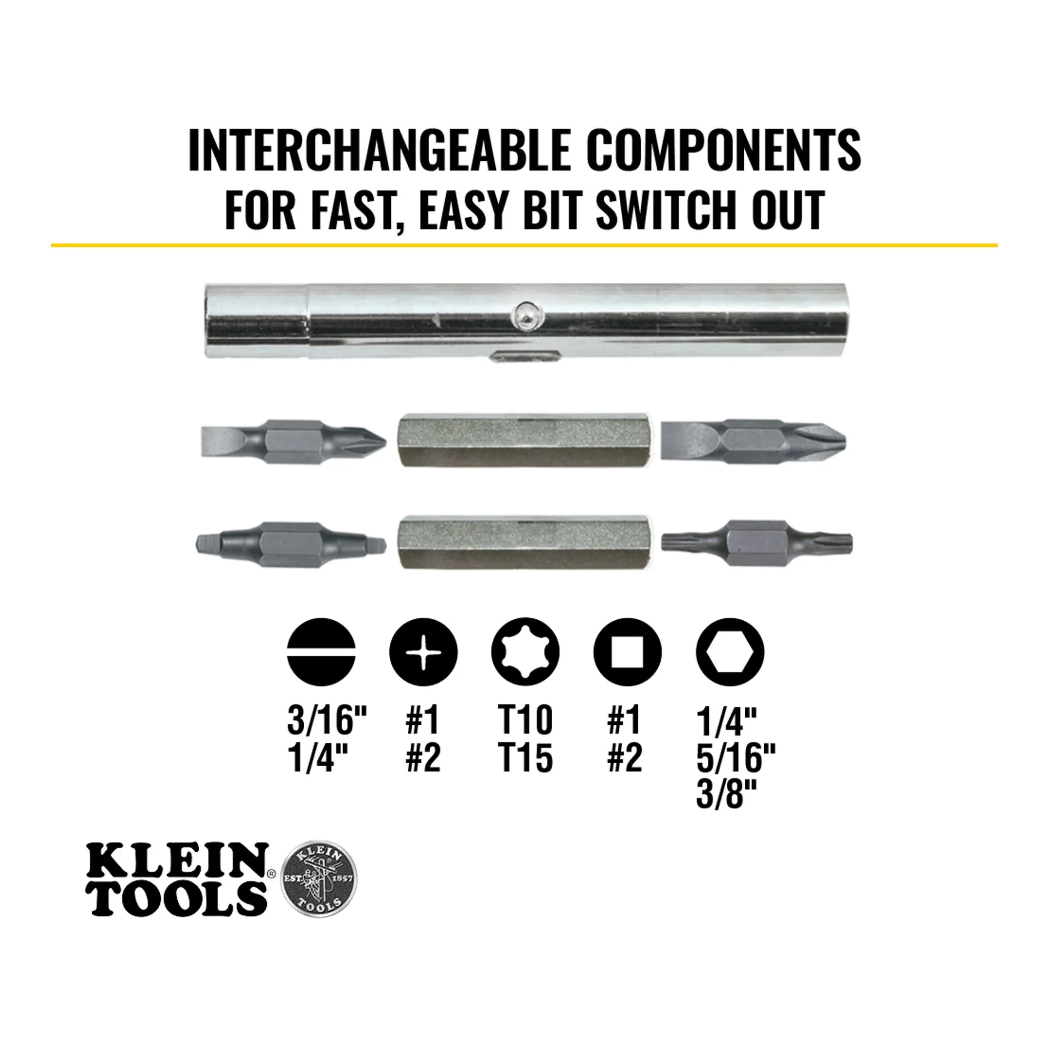 Klein Tools 32500 11-in-1 Multi-Bit Screwdriver / Nut Driver - Image 3