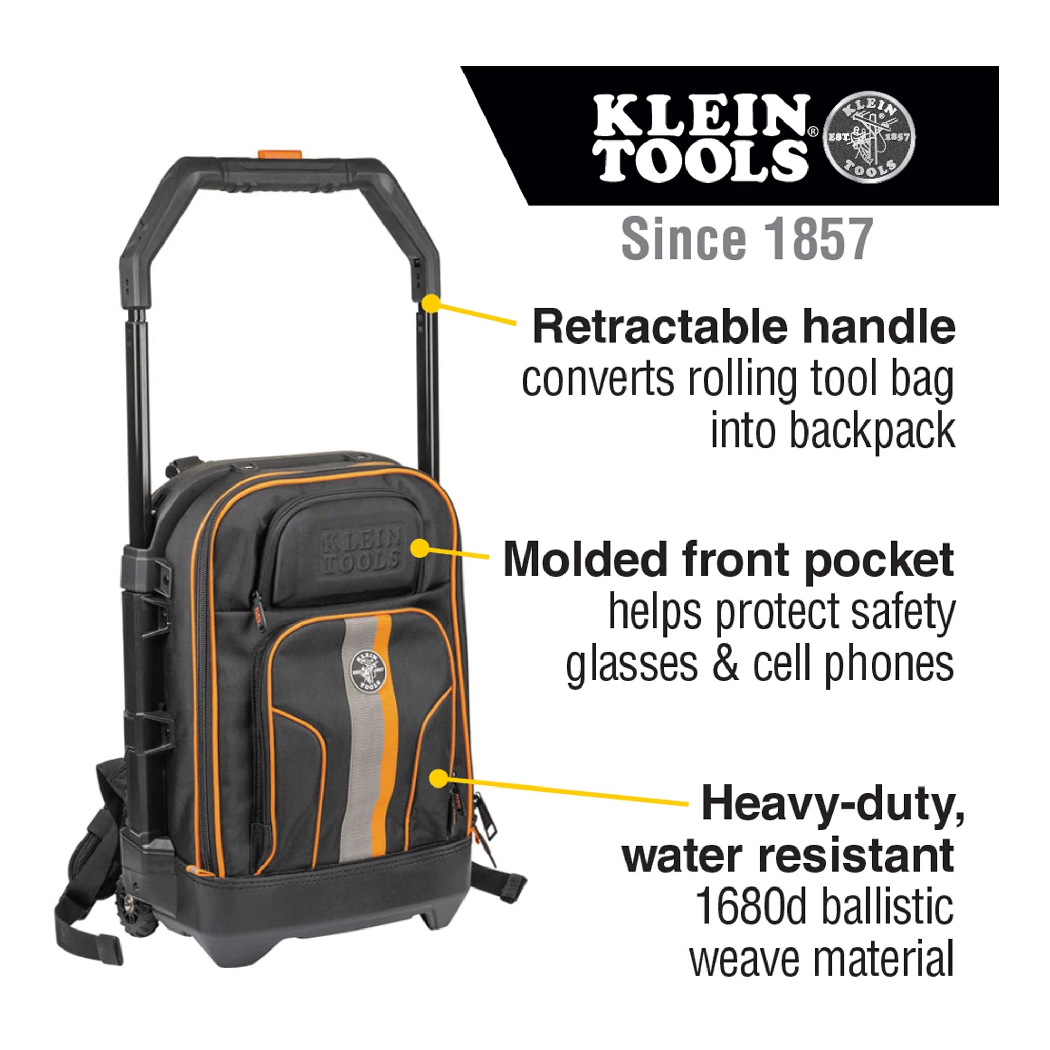Klein Tools 55604 Rolling Tool Backpack - Image 6