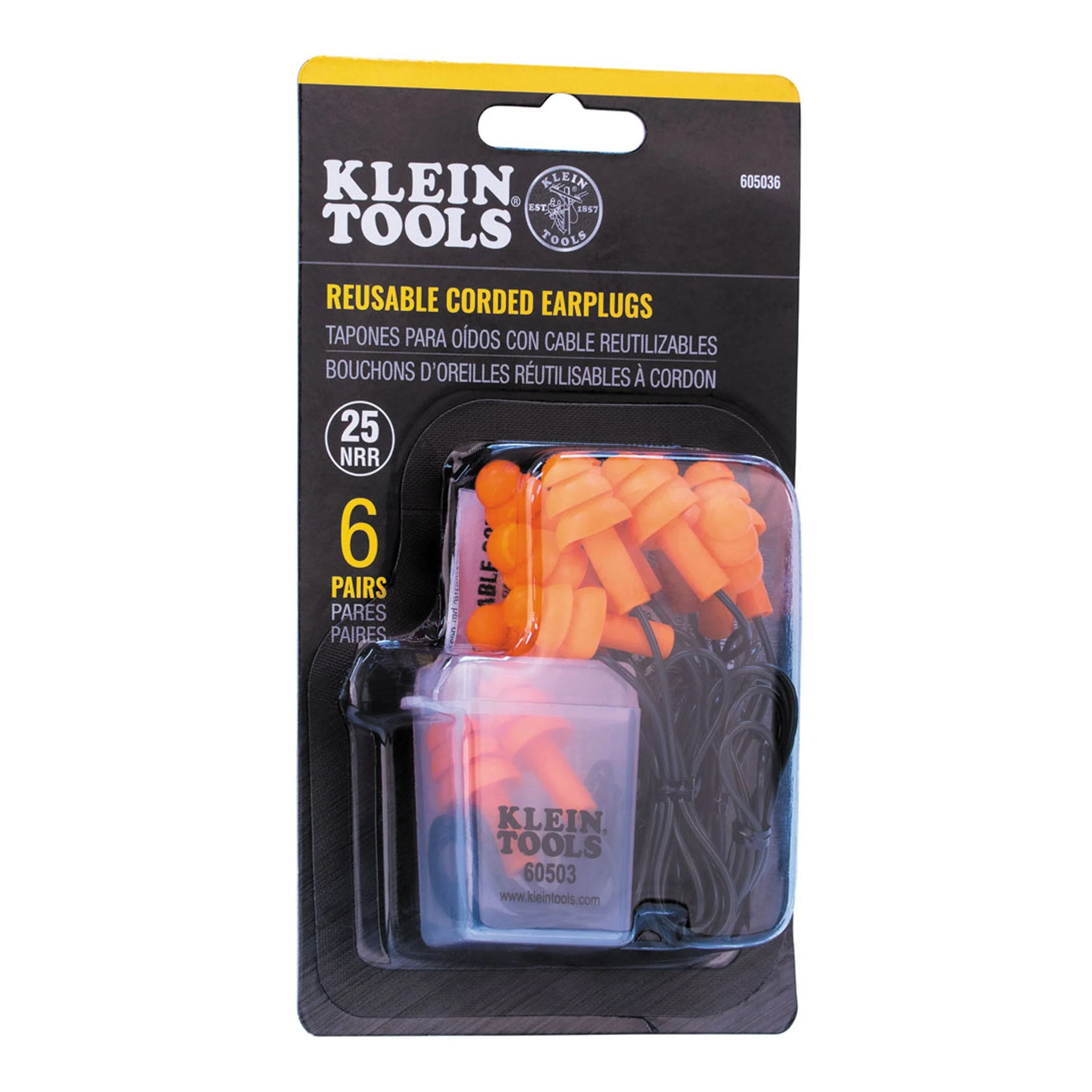 Klein Tools 605036 6-Pair Corded Earplugs - Image 2
