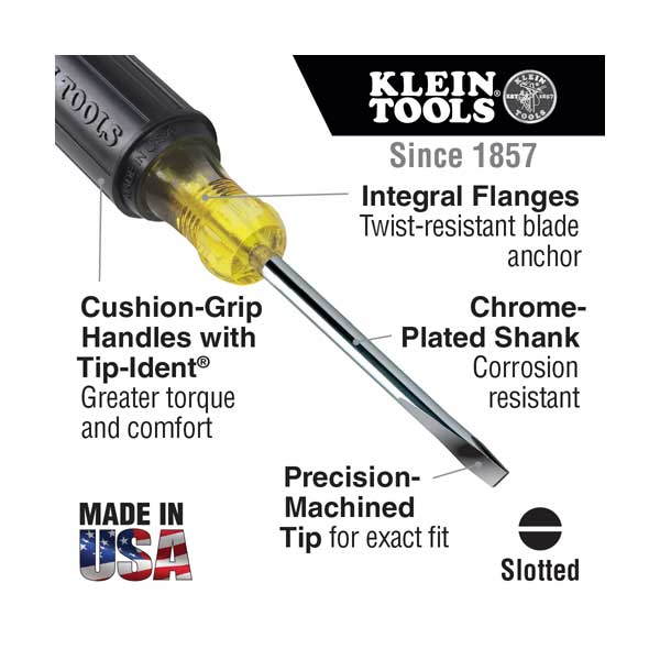 Klein Tools 608-8 1/8-Inch Cabinet Tip 8-Inch Mini Screwdriver - Image 2