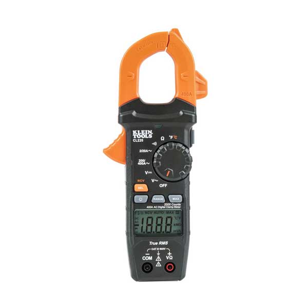 Klein Tools CL220 Digital AC Auto-Ranging TRMS 400 Amp Clamp Meter with Temperature - Image 3