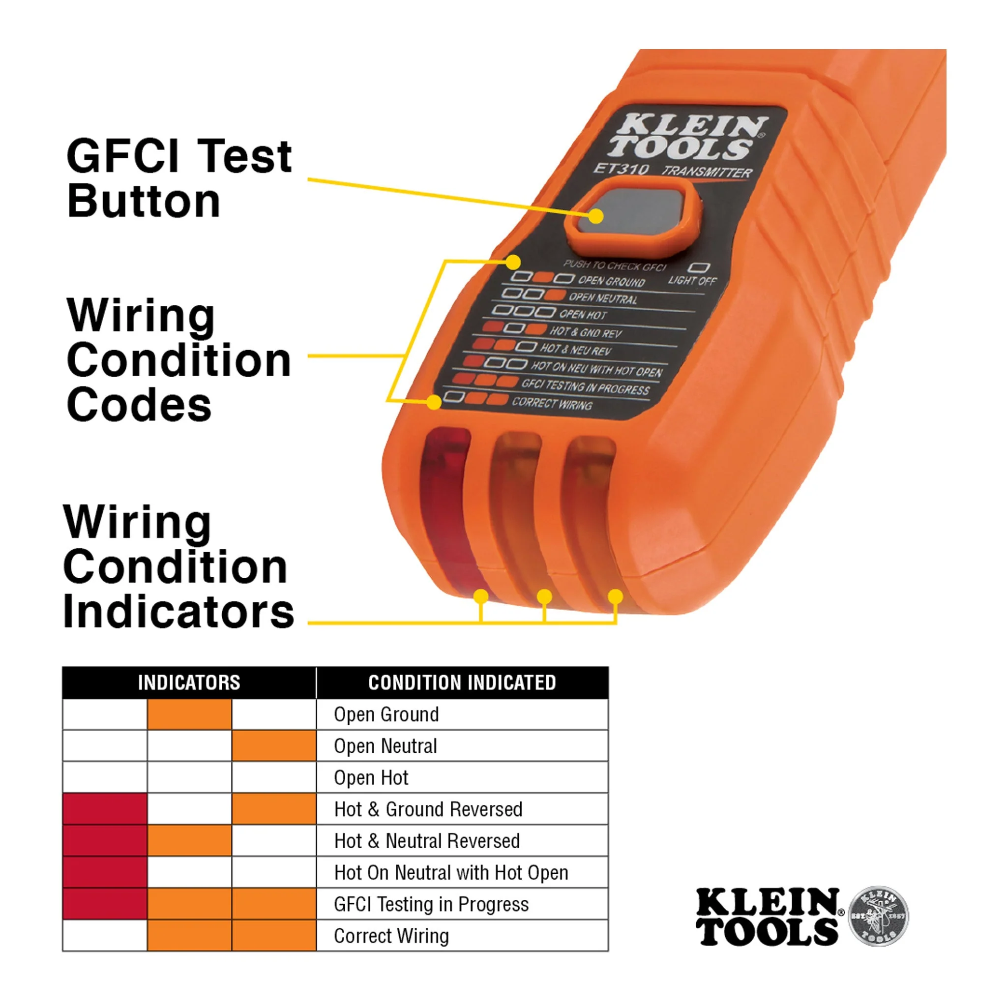 Klein Tools ET310 Digital Circuit Breaker Finder with GFCI Outlet Tester - Image 6