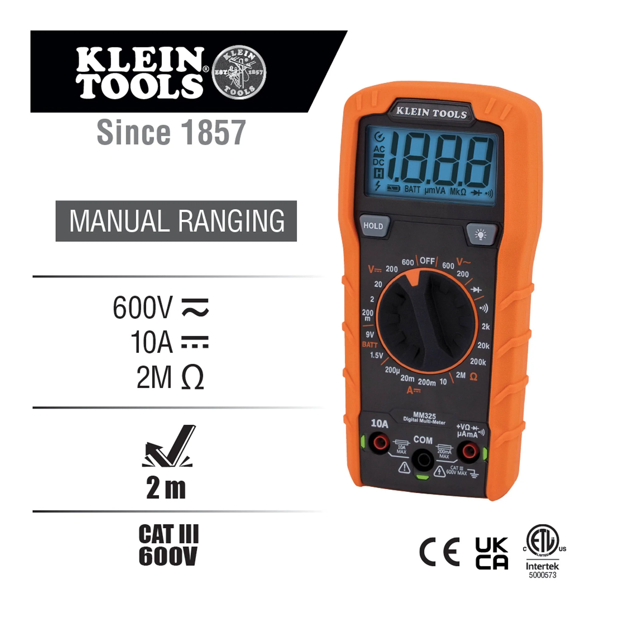 Klein Tools MM325 600V Manual-Ranging Digital Multimeter - Image 3