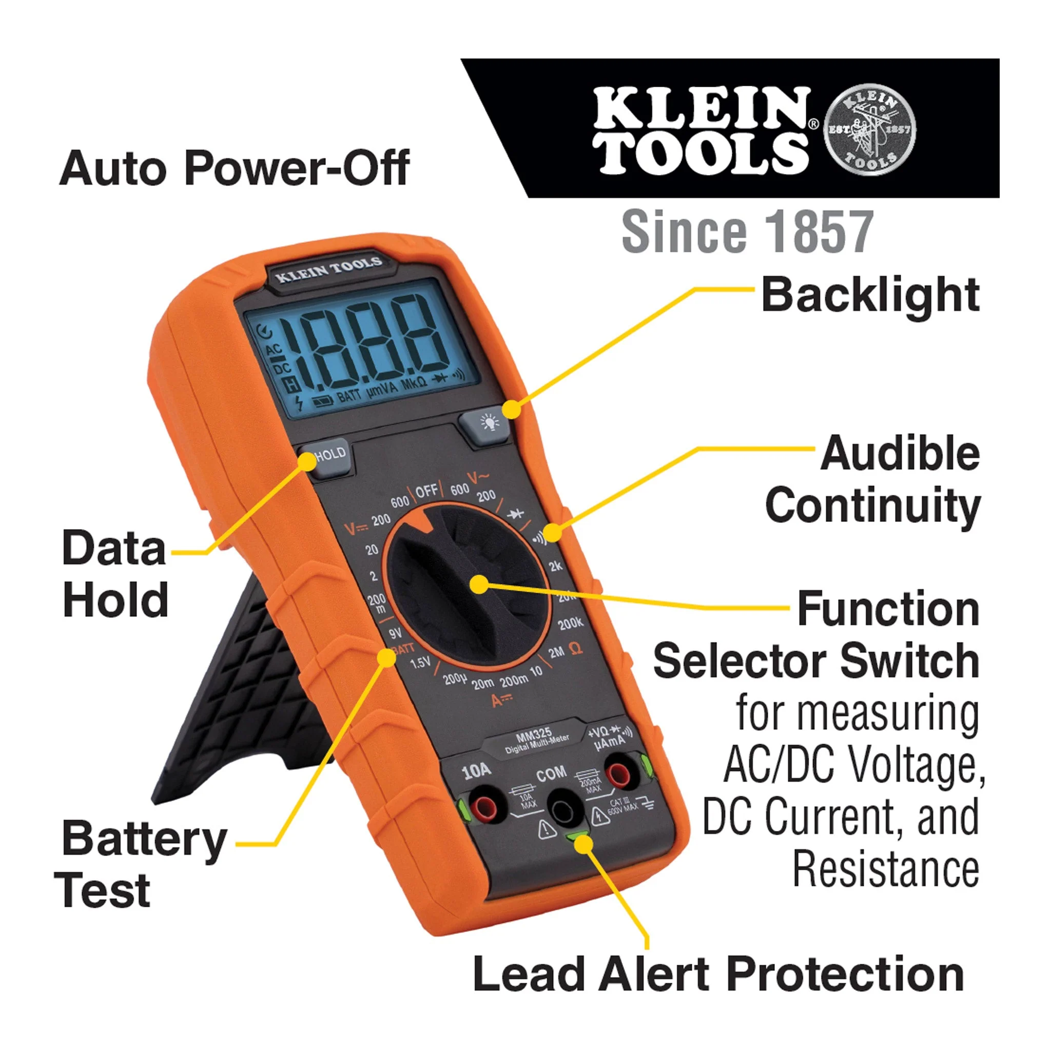 Klein Tools MM325 600V Manual-Ranging Digital Multimeter - Image 4