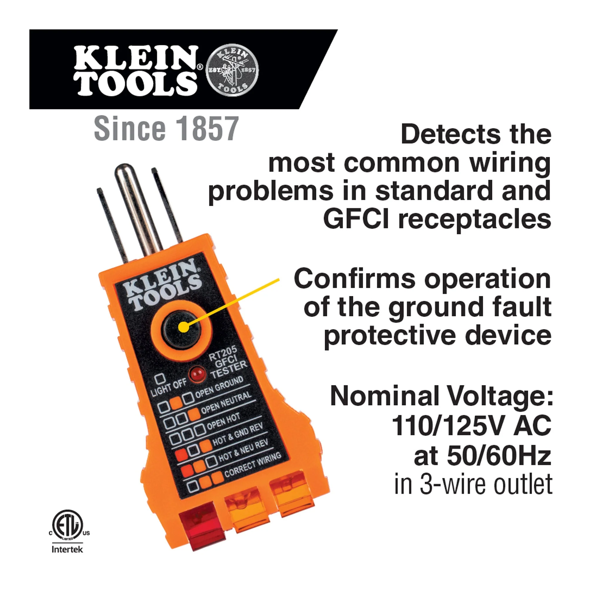 Klein Tools NCVT1PKIT Non-Contact Voltage and GFCI Receptacle Test Kit - Image 4