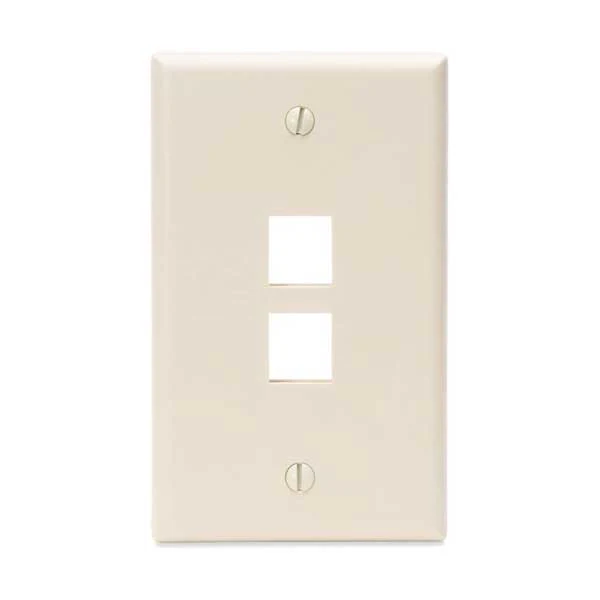 Leviton 41080-2IP 2-Port Single Gang QuickPort Keystone Wallplate - Ivory