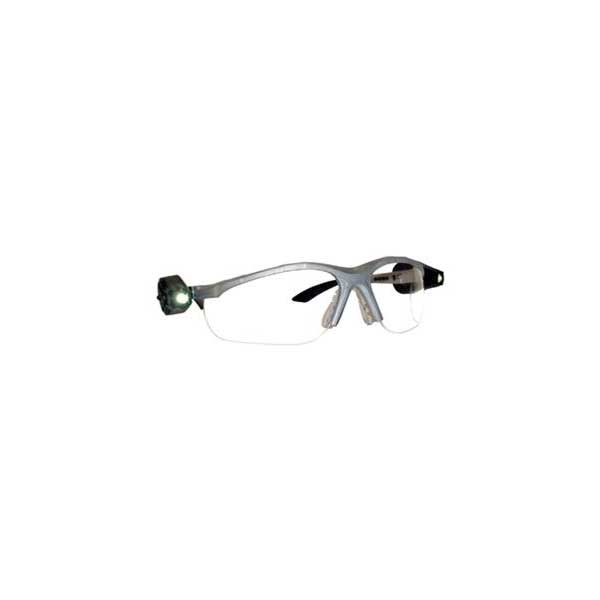 Light Vision Safety Glasses w/Dual LEDs, Clear AF Lens, Gray Frame
