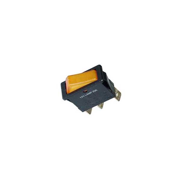 Lighted Snap-In Rocker Switch w/ Amber Actuator Lens - SPST
