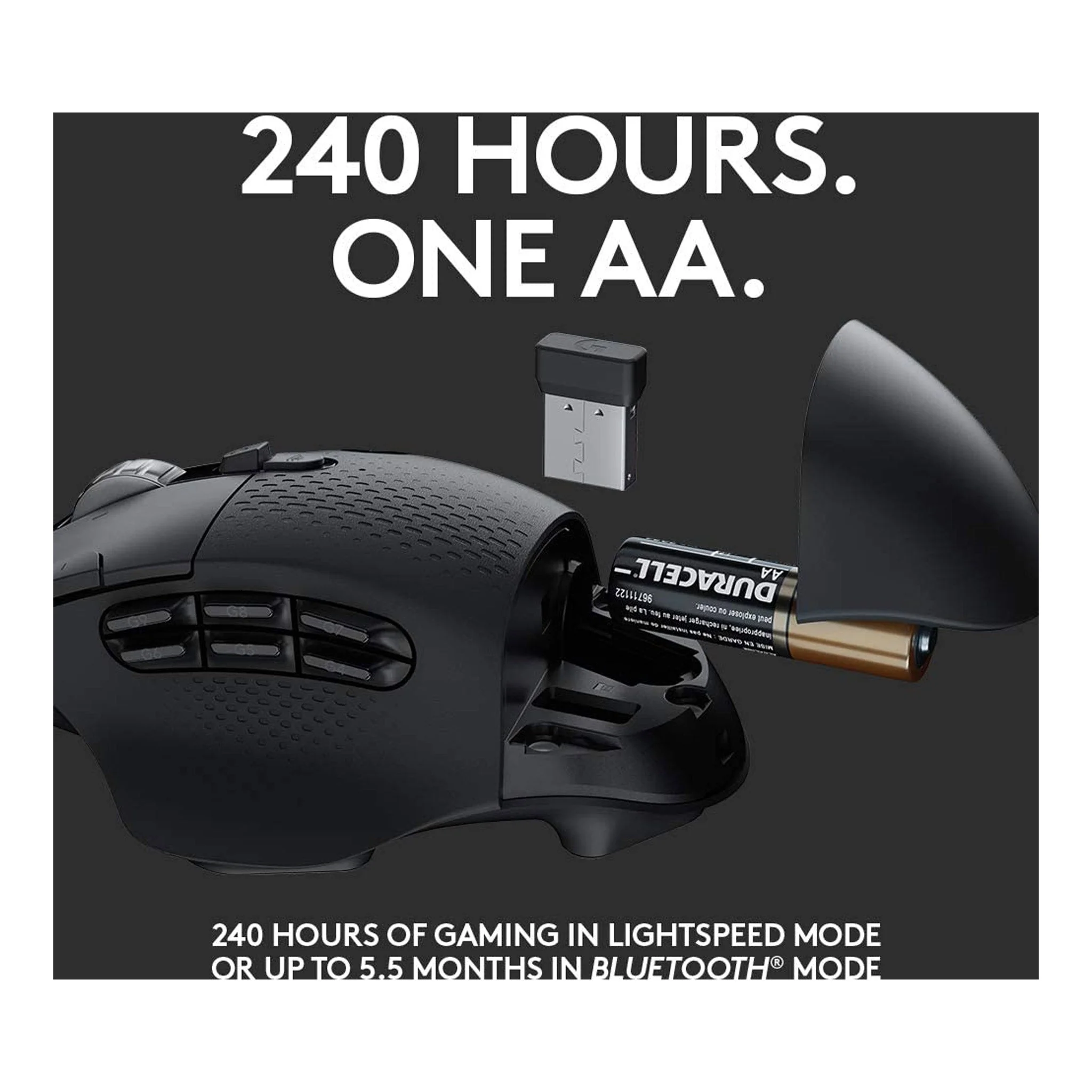 Logitech 910-005622 G604 LIGHTSPEED Wireless Gaming Mouse with 15 Programmable Controls - Image 5
