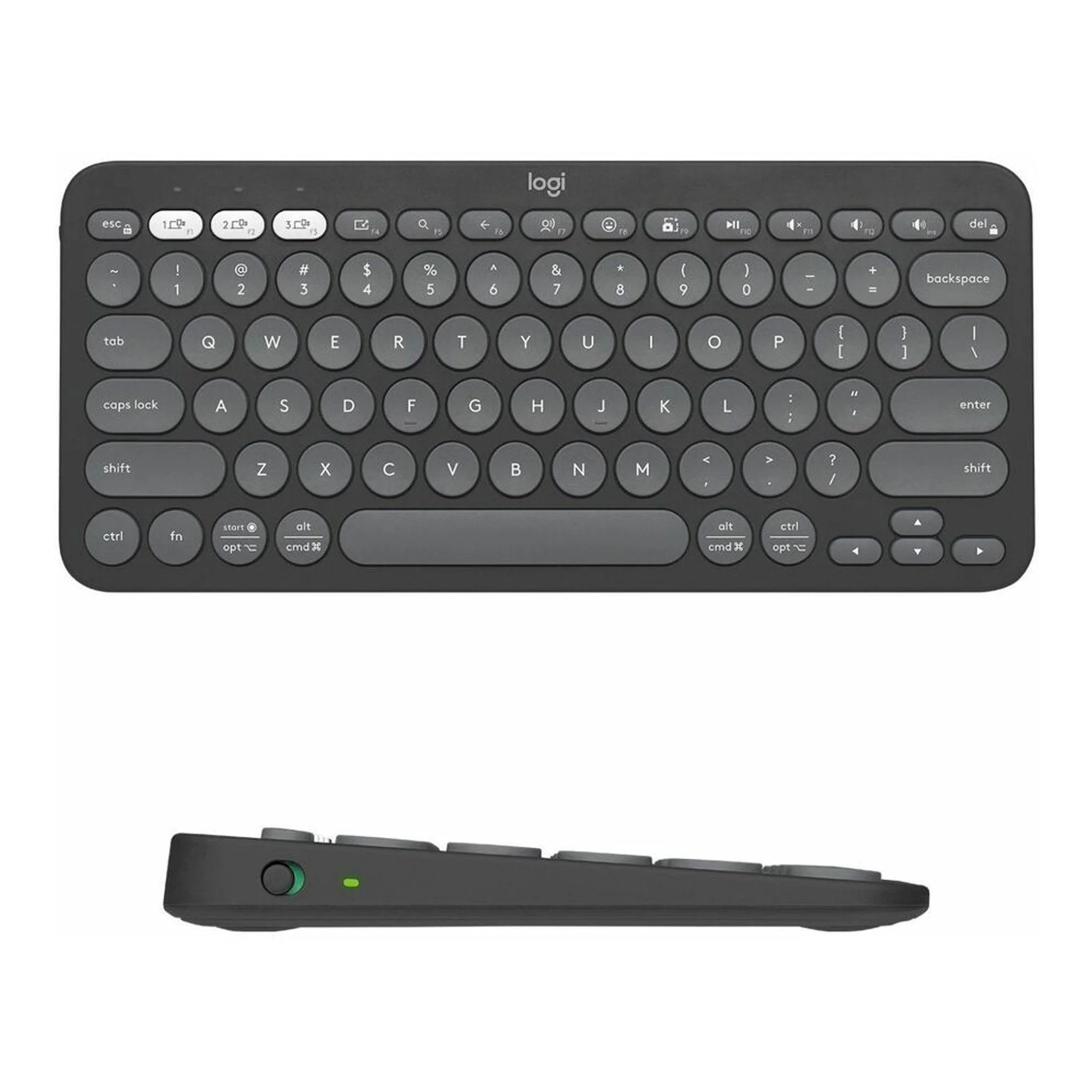 Logitech 920-011775 Pebble Keys 2 K380s Multi-device Bluetooth Wireless Keyboard - Graphite - Image 3