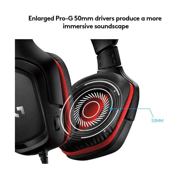 Logitech 981-000755 3.5mm Black G332 Stereo Gaming Headset with Flip-to-Mute Mic - Image 2
