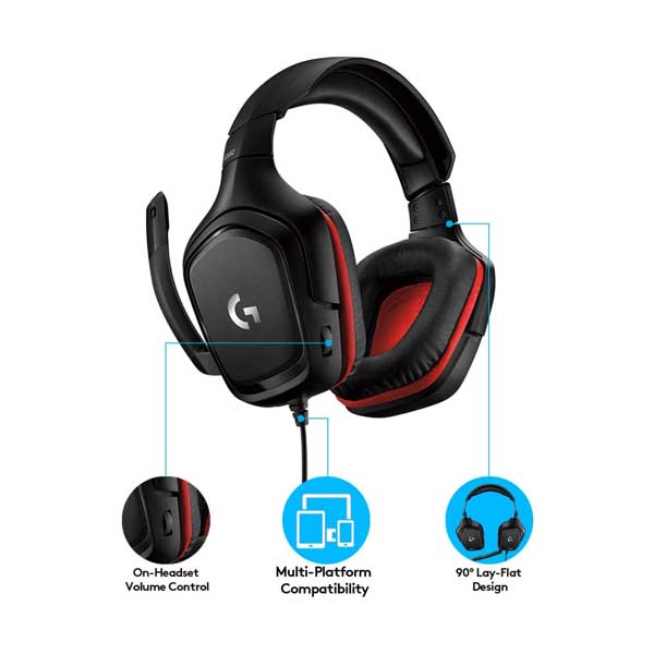 Logitech 981-000755 3.5mm Black G332 Stereo Gaming Headset with Flip-to-Mute Mic - Image 5