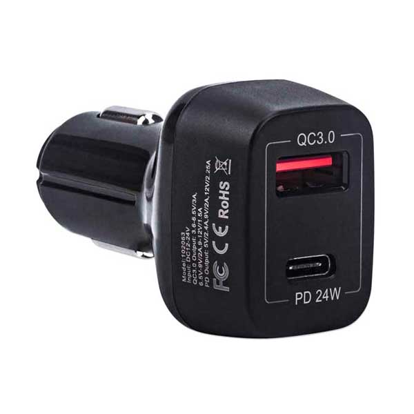 Manhattan 102063 42 W Power Delivery Car Charger with USB-C and USB-A QC 3.0 Ports - Image 2