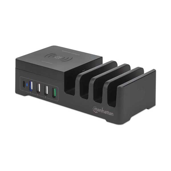 Manhattan 102230 55W Power Delivery Charging Station with Qi Wireless Charging Pad