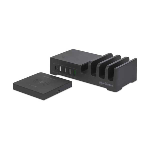 Manhattan 102230 55W Power Delivery Charging Station with Qi Wireless Charging Pad - Image 3