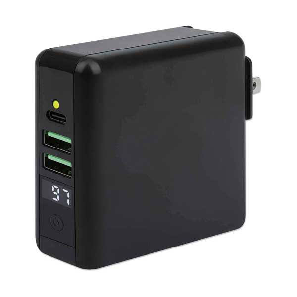 Manhattan 102452 4-in-1 Travel Wall Charger and Powerbank 8,000 mAh