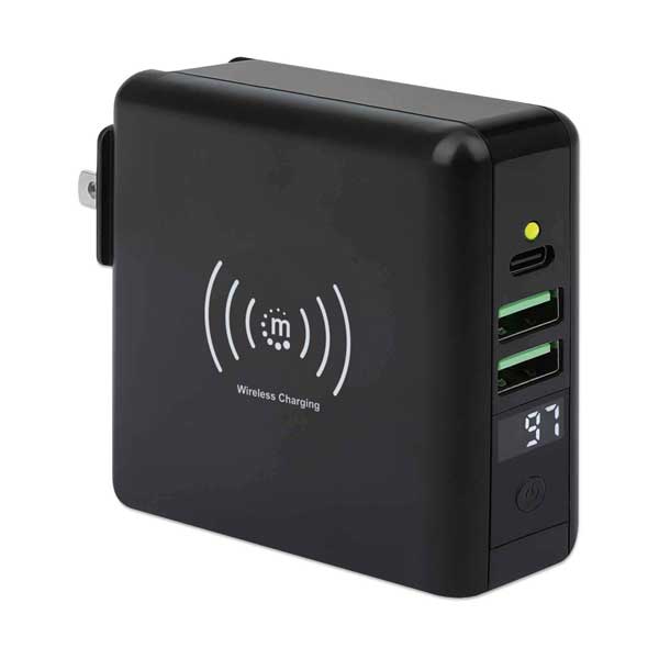 Manhattan 102452 4-in-1 Travel Wall Charger and Powerbank 8,000 mAh - Image 2