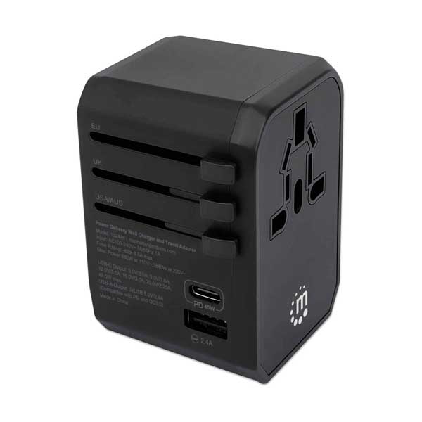 Manhattan 102476 USB-C Power Delivery Wall Charger and Travel Adapter with Three USB-A Ports - Image 2