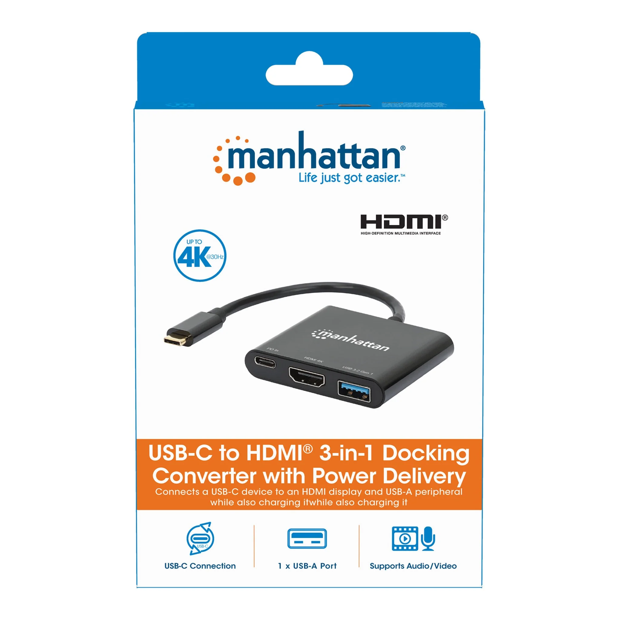 Manhattan 130622 3-in-1 USB-C to HDMI Docking Converter with 100W Power Delivery - Image 5