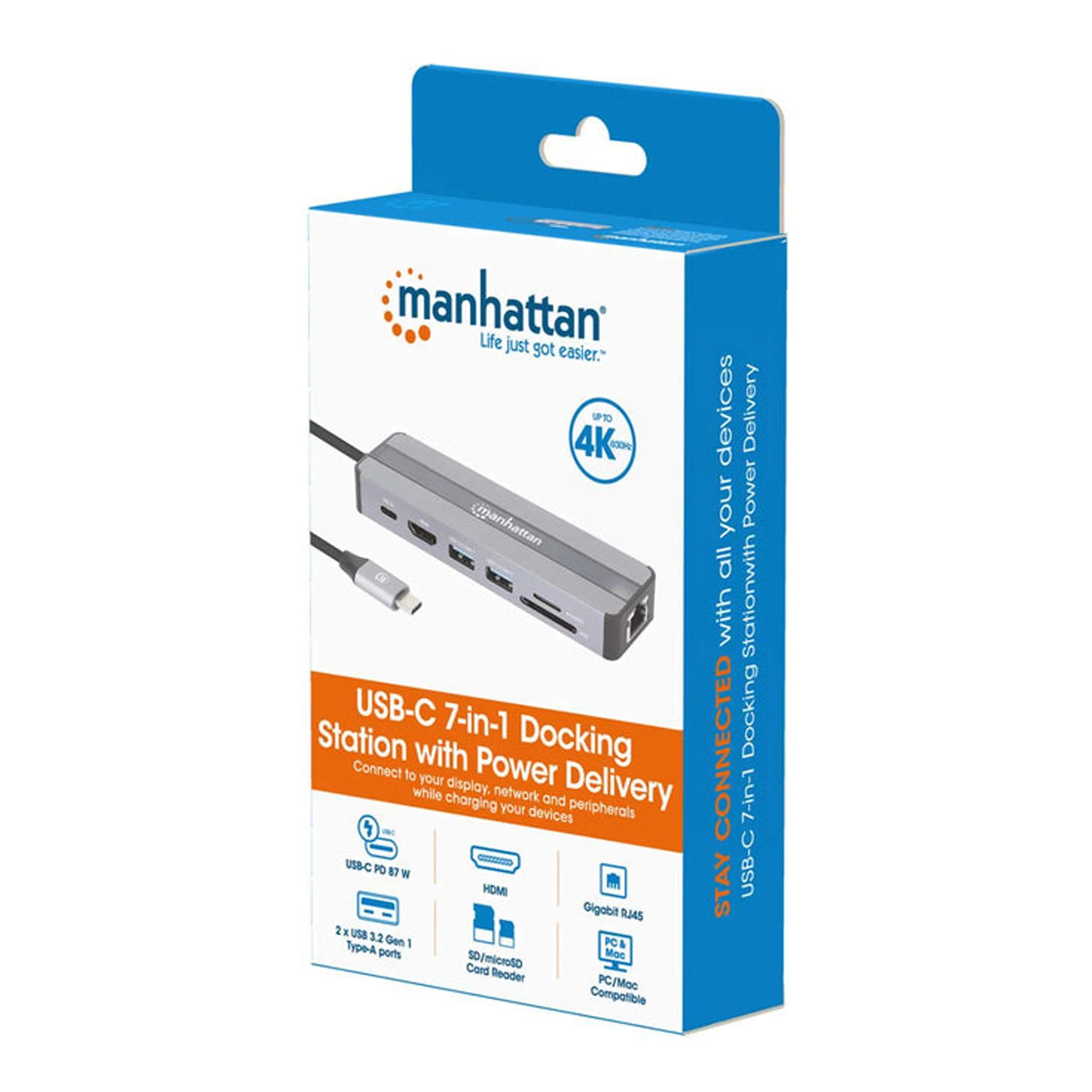 Manhattan 153928 USB-C 7-in-1 Docking Station with Power Delivery - Image 3