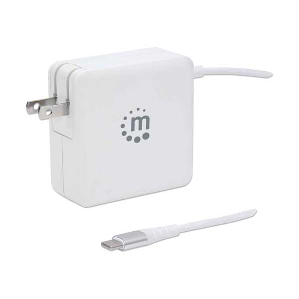 Manhattan 180245 60W USB-C Power Delivery Wall Charger with Built-in USB-A Charging Port