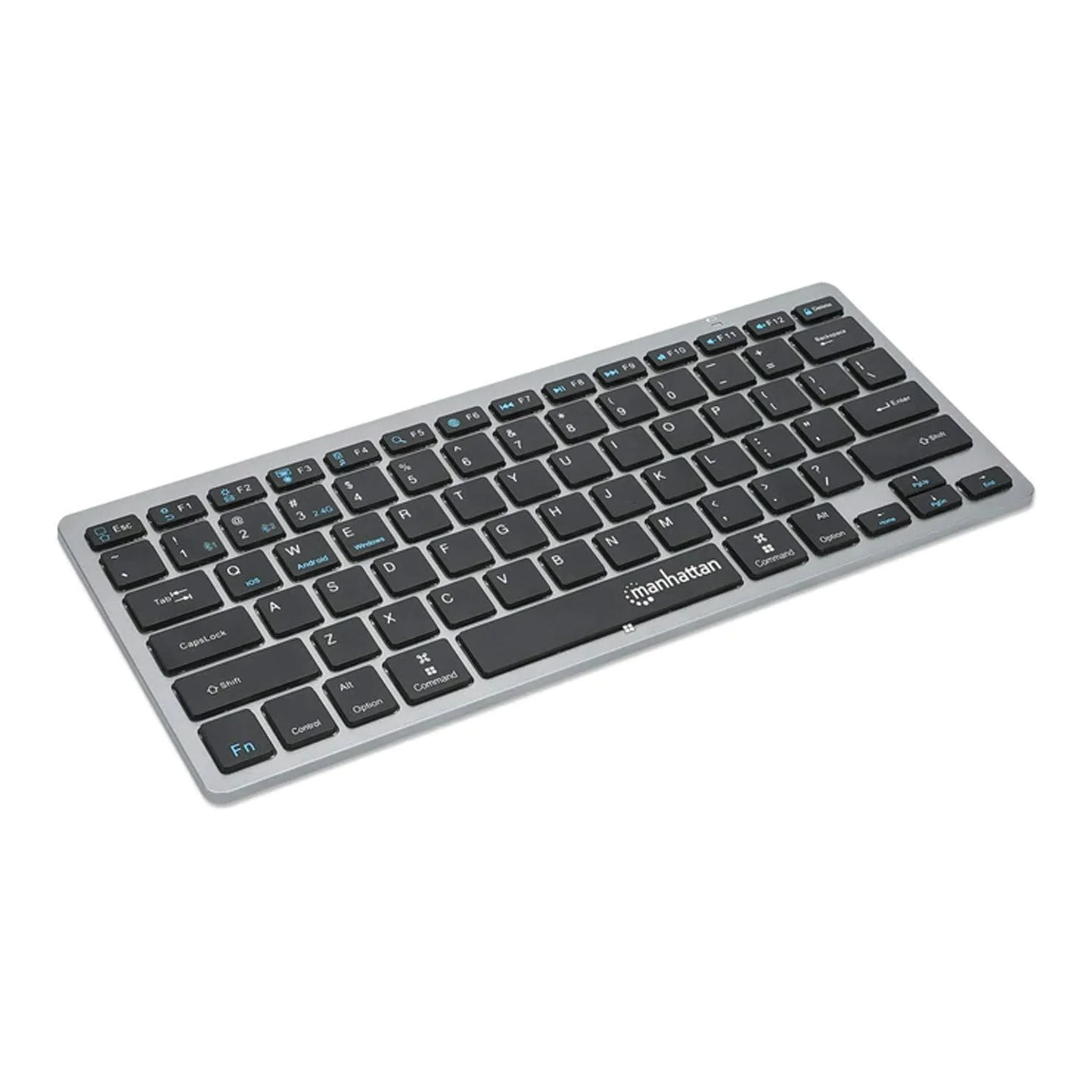 Manhattan 180559 Dark Gray Ultra Slim Dual-Mode Bluetooth 2.4GHz Wireless Keyboard - Image 2