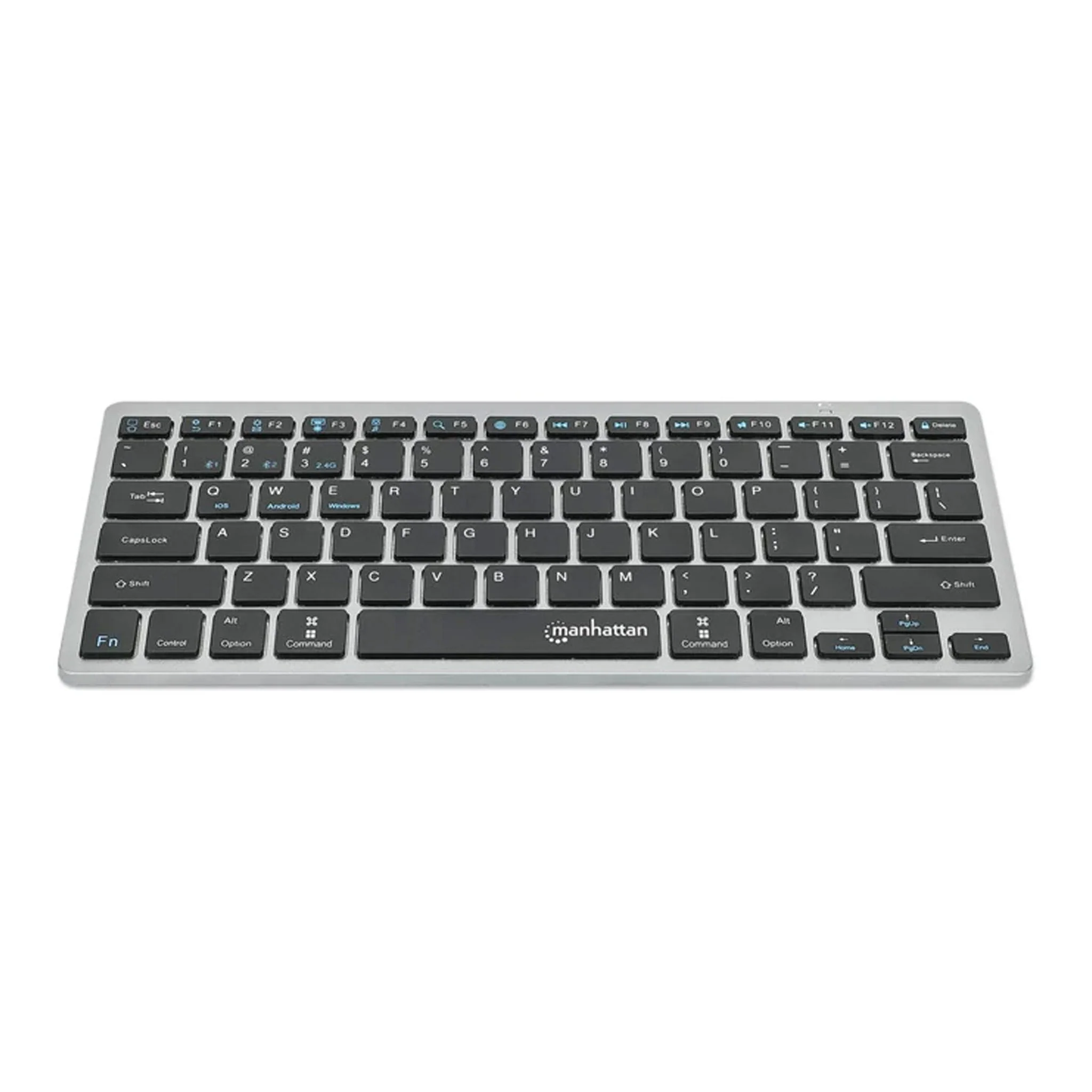 Manhattan 180559 Dark Gray Ultra Slim Dual-Mode Bluetooth 2.4GHz Wireless Keyboard - Image 3