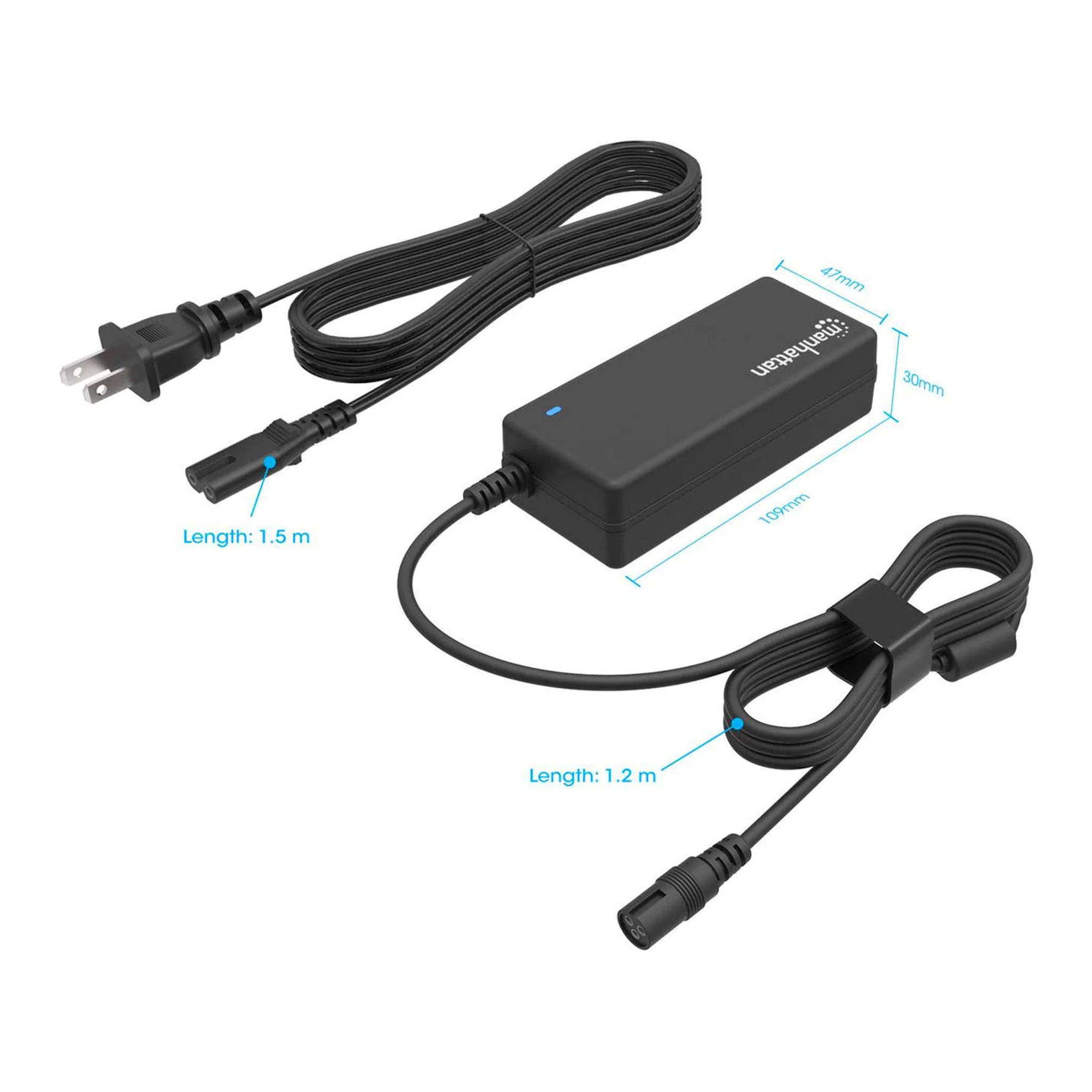 Manhattan 180979 65W Universal AC Laptop Charger Power Adapter with Nine Plug Tips - Image 4