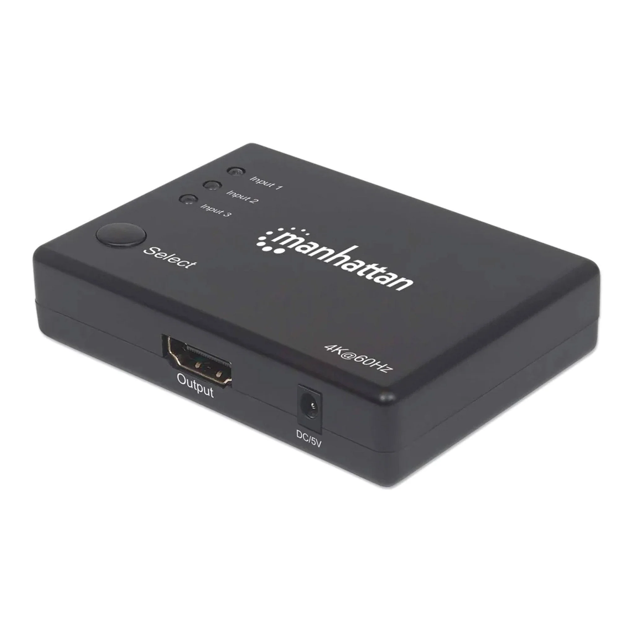 Manhattan 207676 3-Port Black 4K Compact HDMI Switch