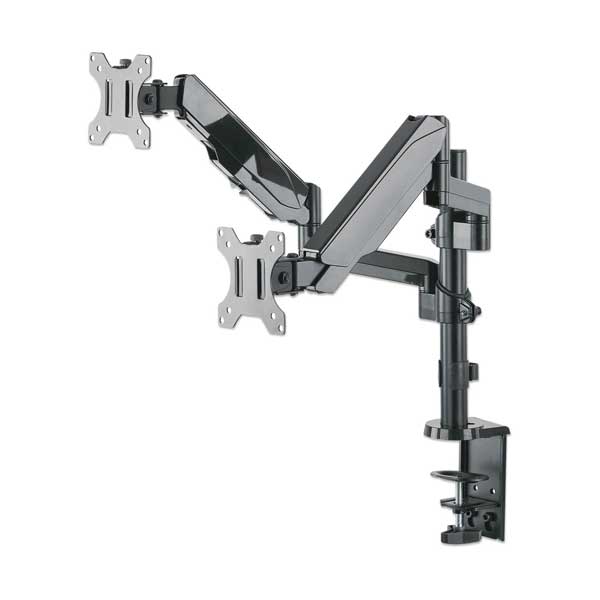 Manhattan 461597 17" - 32" Universal Gas Spring Dual Monitor Mount