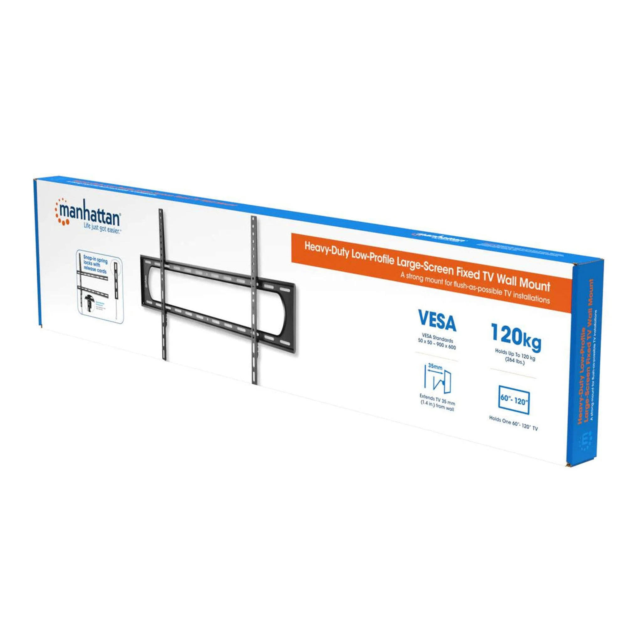 Manhattan 461917 60" to 120" Heavy-Duty Low-Profile Large-Screen Fixed TV Wall Mount - Image 6