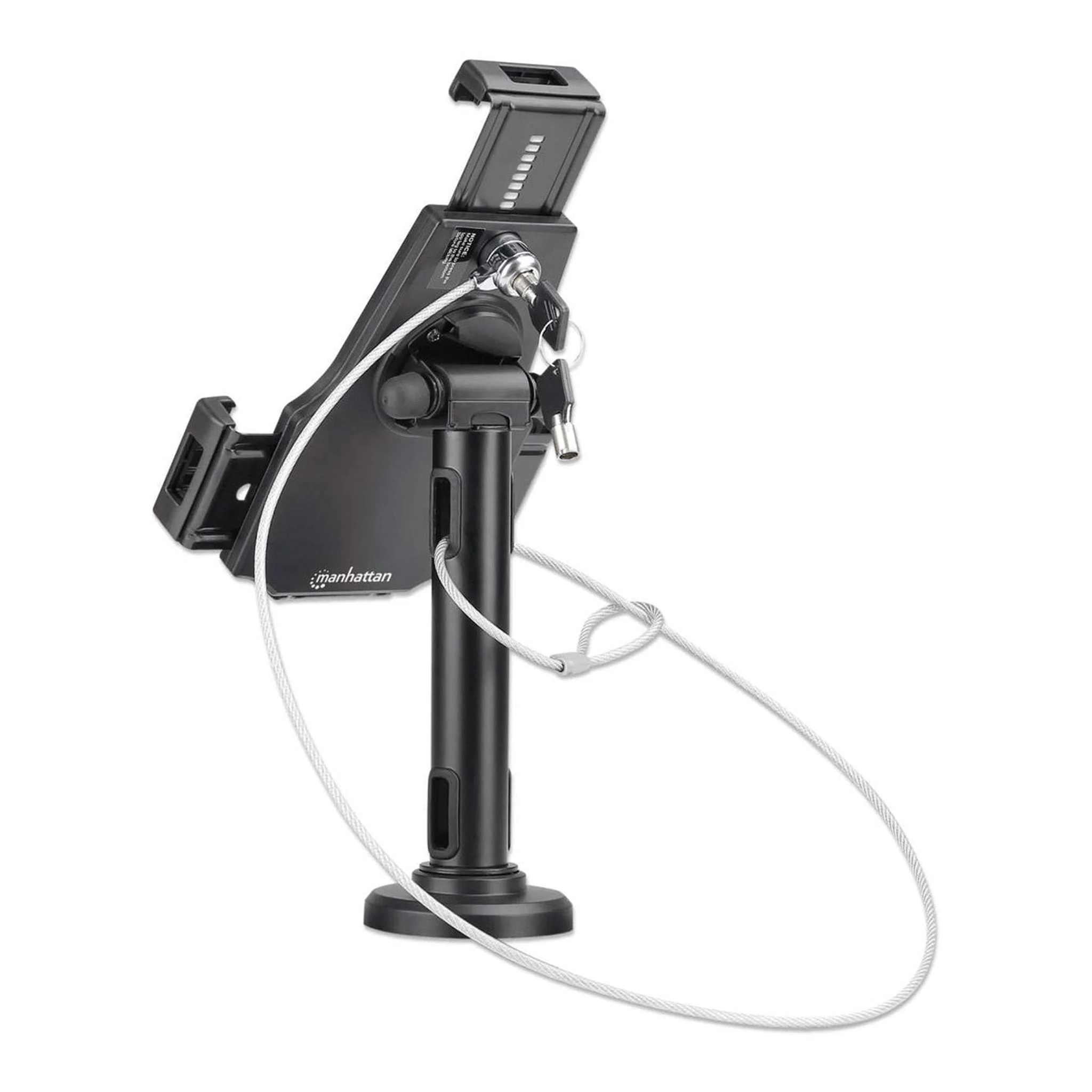 Manhattan 462112 Lockable Desk Stand and Wall Mount Holder for Tablet and iPad - Black - Image 4