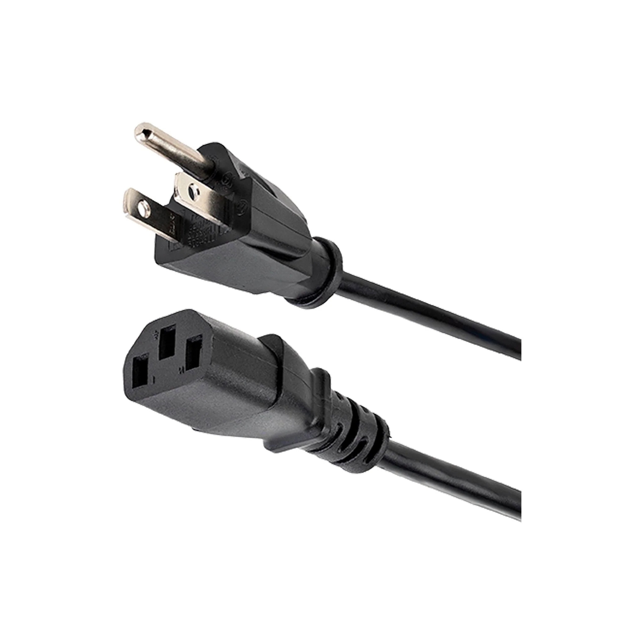 MG Electronics C200-0034 2ft 18AWG 125V 10A NEMA 5-15P to IEC 60320 C13 AC Power Cord - Black - Image 2
