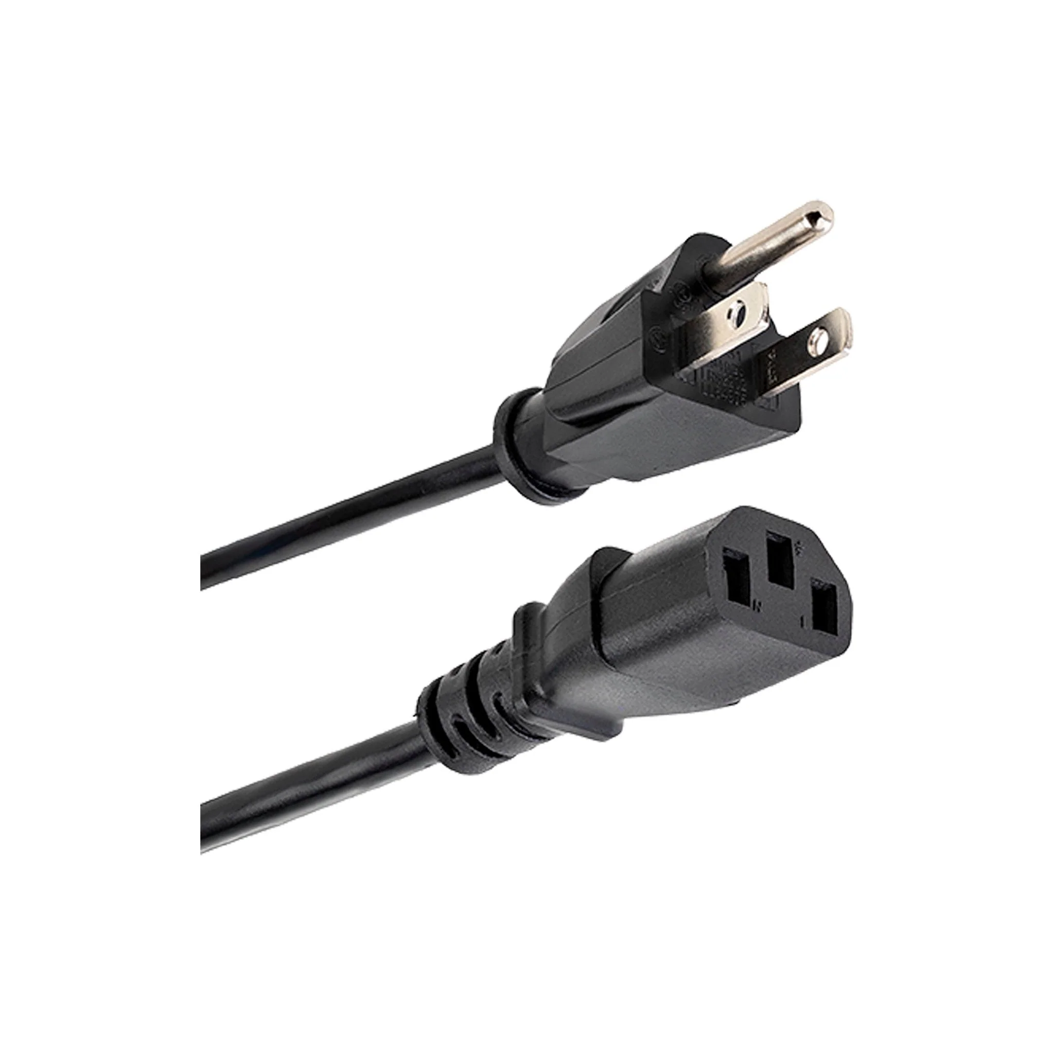 MG Electronics C200-0034 2ft 18AWG 125V 10A NEMA 5-15P to IEC 60320 C13 AC Power Cord - Black - Image 3