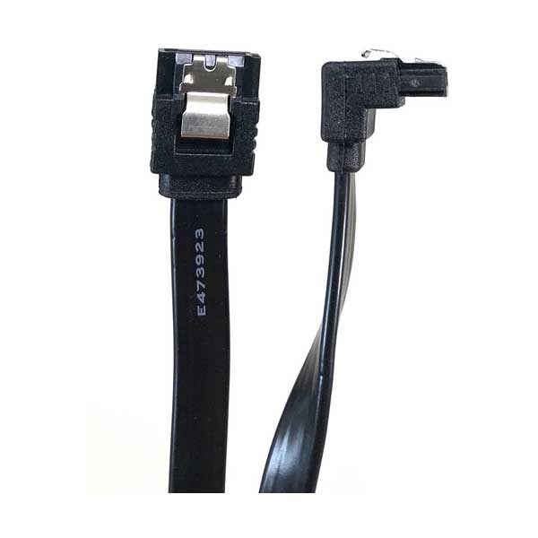 Micro Connectors F03-10MSAB 40in SATA III Straight to Right Angle Cable with Locking Latch