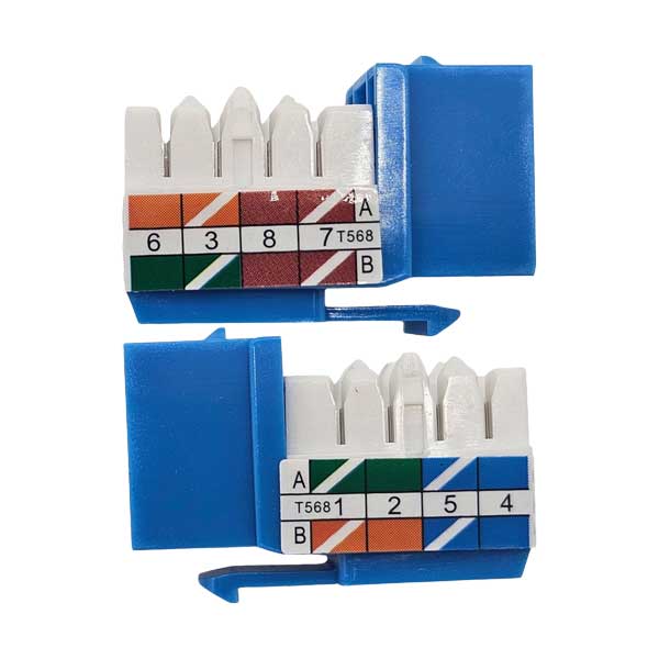 Micro Connectors CAT6A Unshielded Punch Down Keystone Jack with Tool | Blue | 10-Pack | FRT-860BL10-T - Image 2