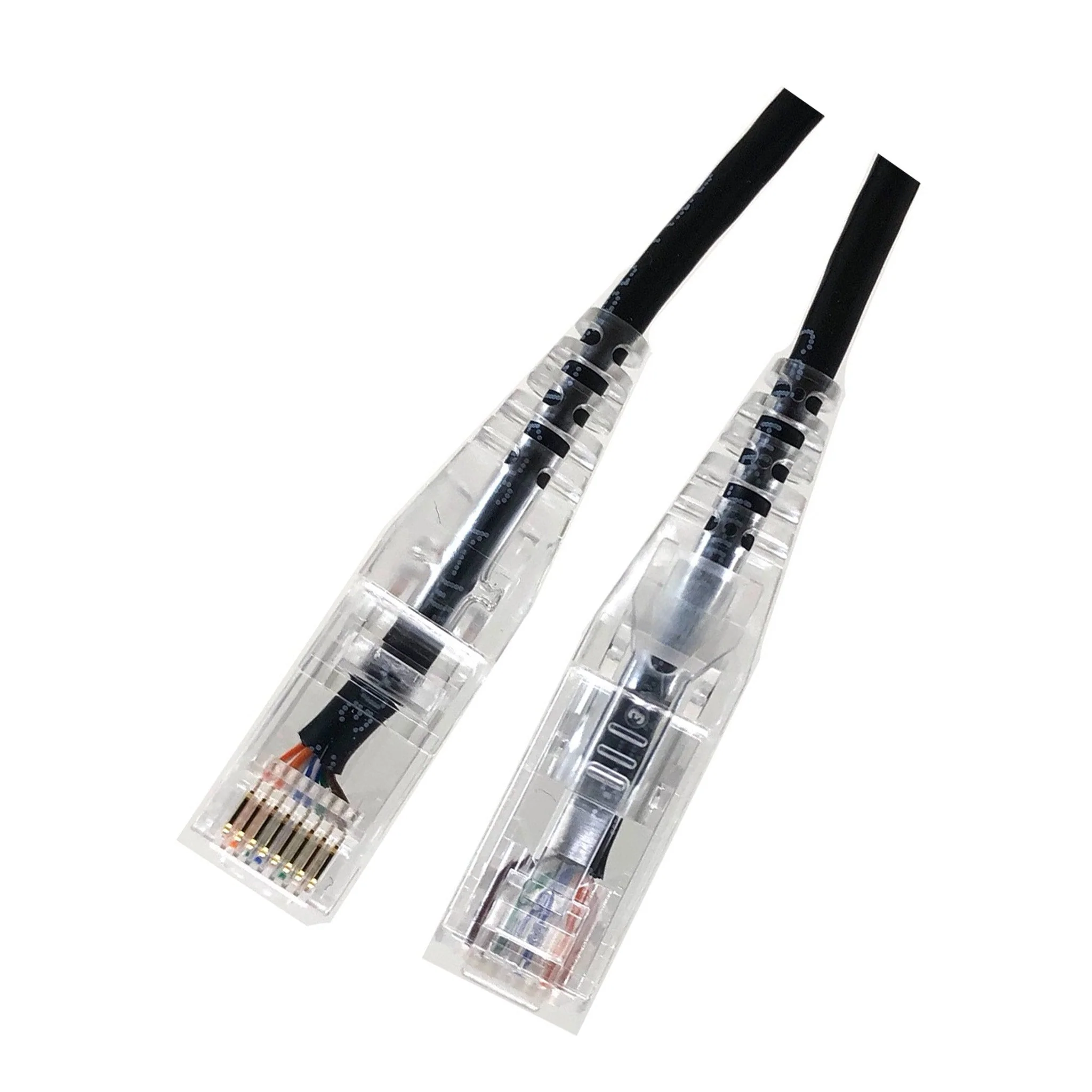 Micro Connectors E08-025B-SLIM 25ft 28AWG Ultra Slim Cat6 Patch Cable - Black