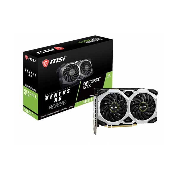 MSI G1660TVXS6C NVIDIA GeForce GTX 1660 Ti VENTUS XS 6G OC Graphics Card with 6GB GDDR6