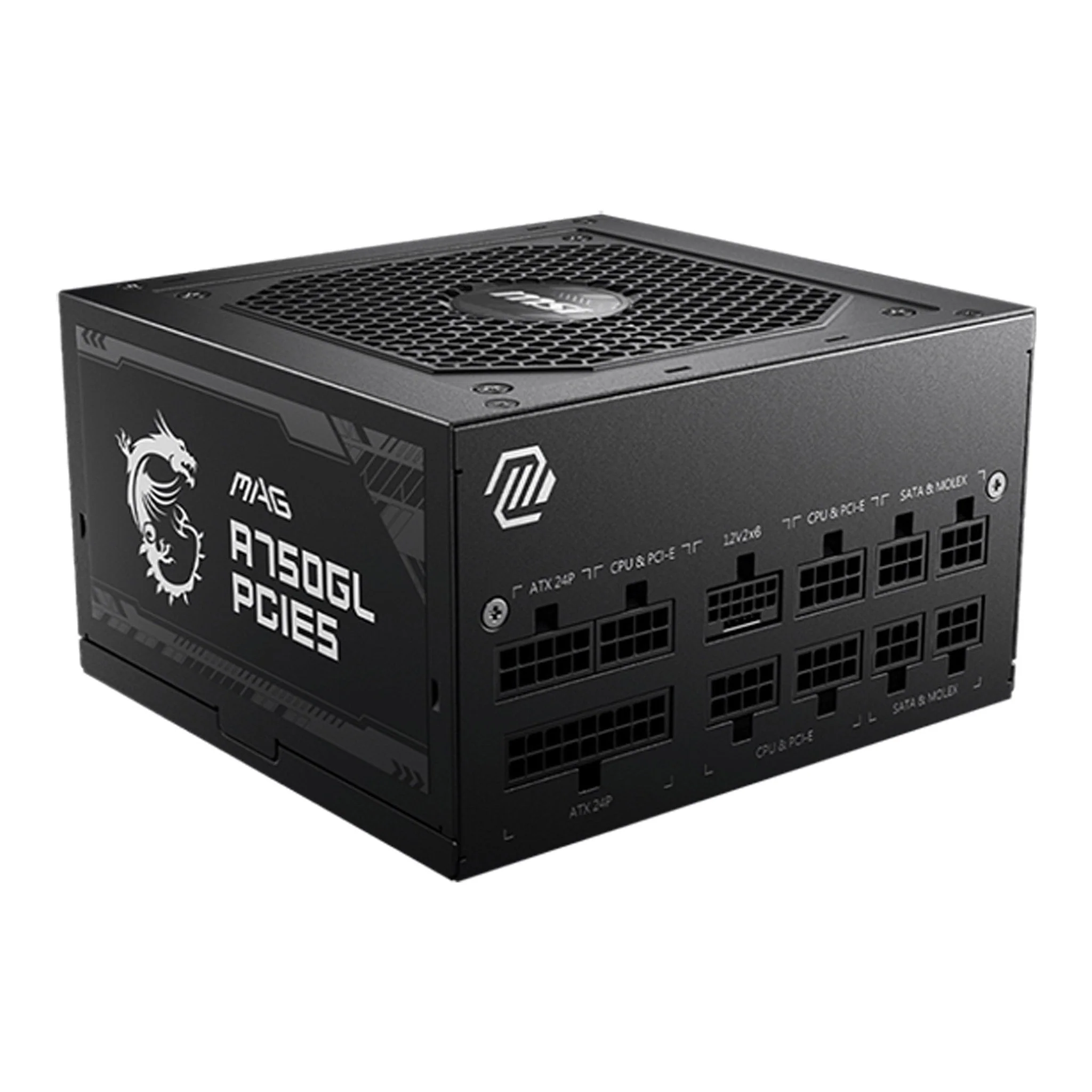 MSI MAG A750GL PCIE5 750W 80 Plus Gold Fully Modular ATX 3.0 Power Supply - Black